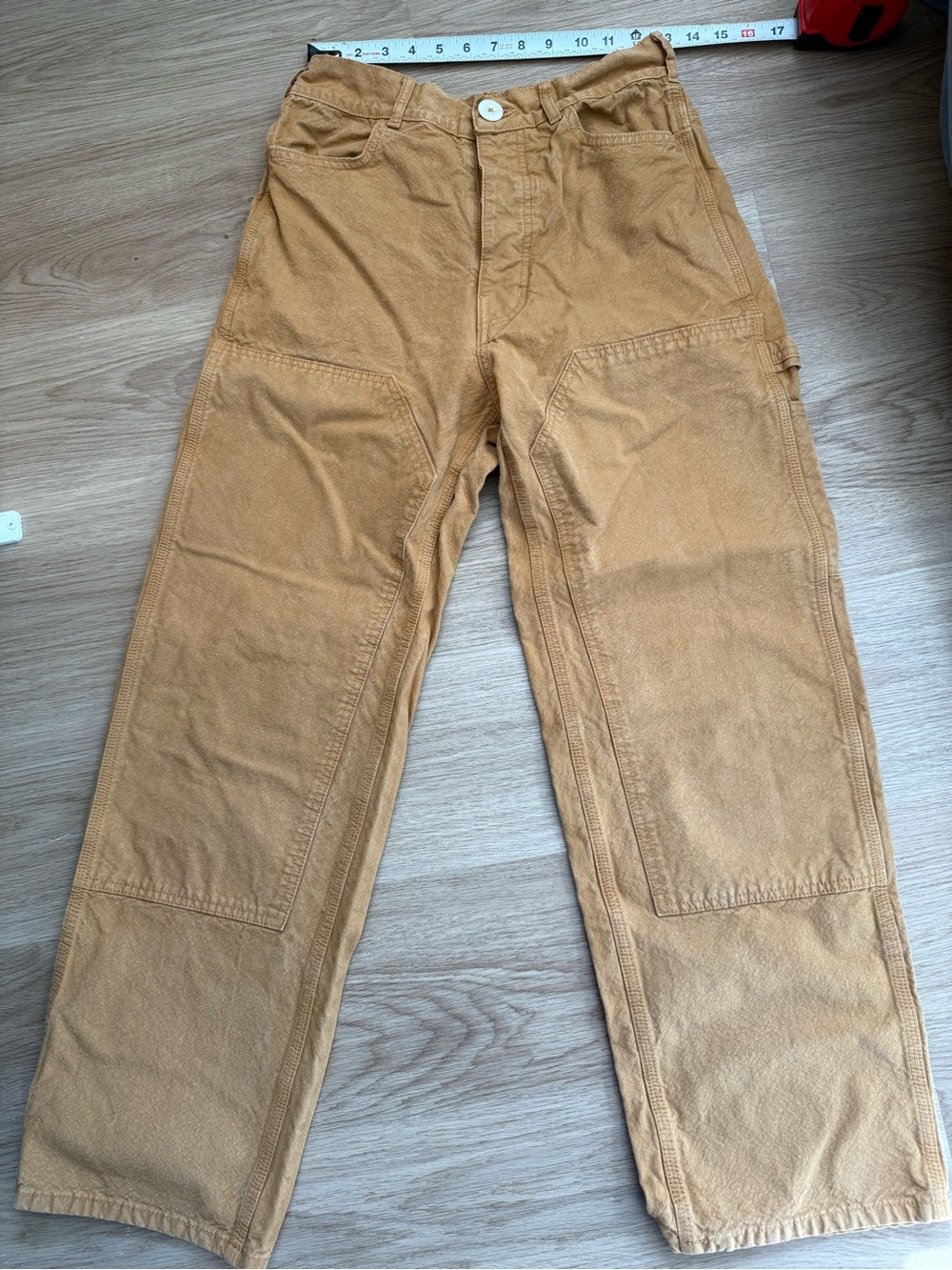 Jesse Kamm patchfront handy pants, wheat, size 8 - Picture 1 of 4